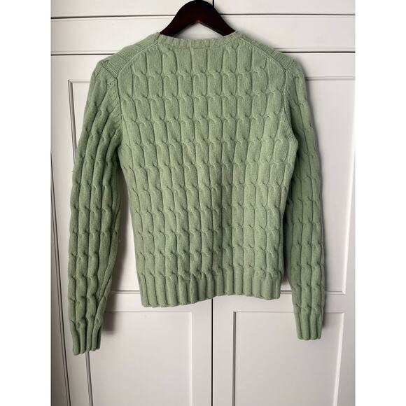 Gap women’s sage crewneck cable knit sweater Sz. M wool - Picture 4 of 6
